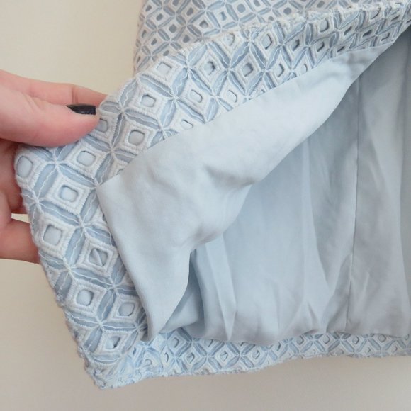 NICHOLAS Baby Blue Lace Eyelet Cut Out Pencil Dress - Size US 4 - Picture 10 of 16